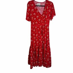Sunday Mi Amor Floral Red Dress L